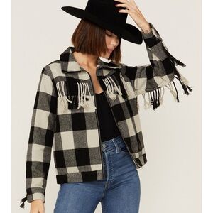 STS RANCHWEAR WOMEN'S BLACK & CREAM FRINGE OAKLIE JACKET NWT